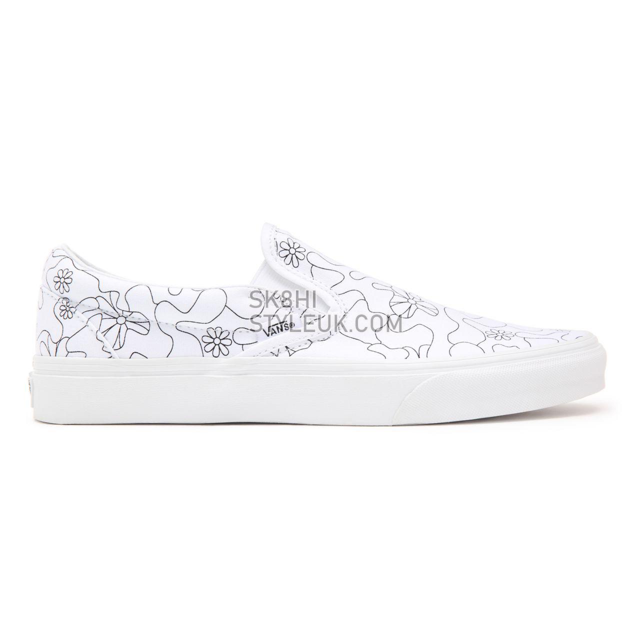 Vans U-Paint Classic Slip-On White Classic Mens Womens - (U-Paint) camo daisy VN0A33TB9HZ Shoes