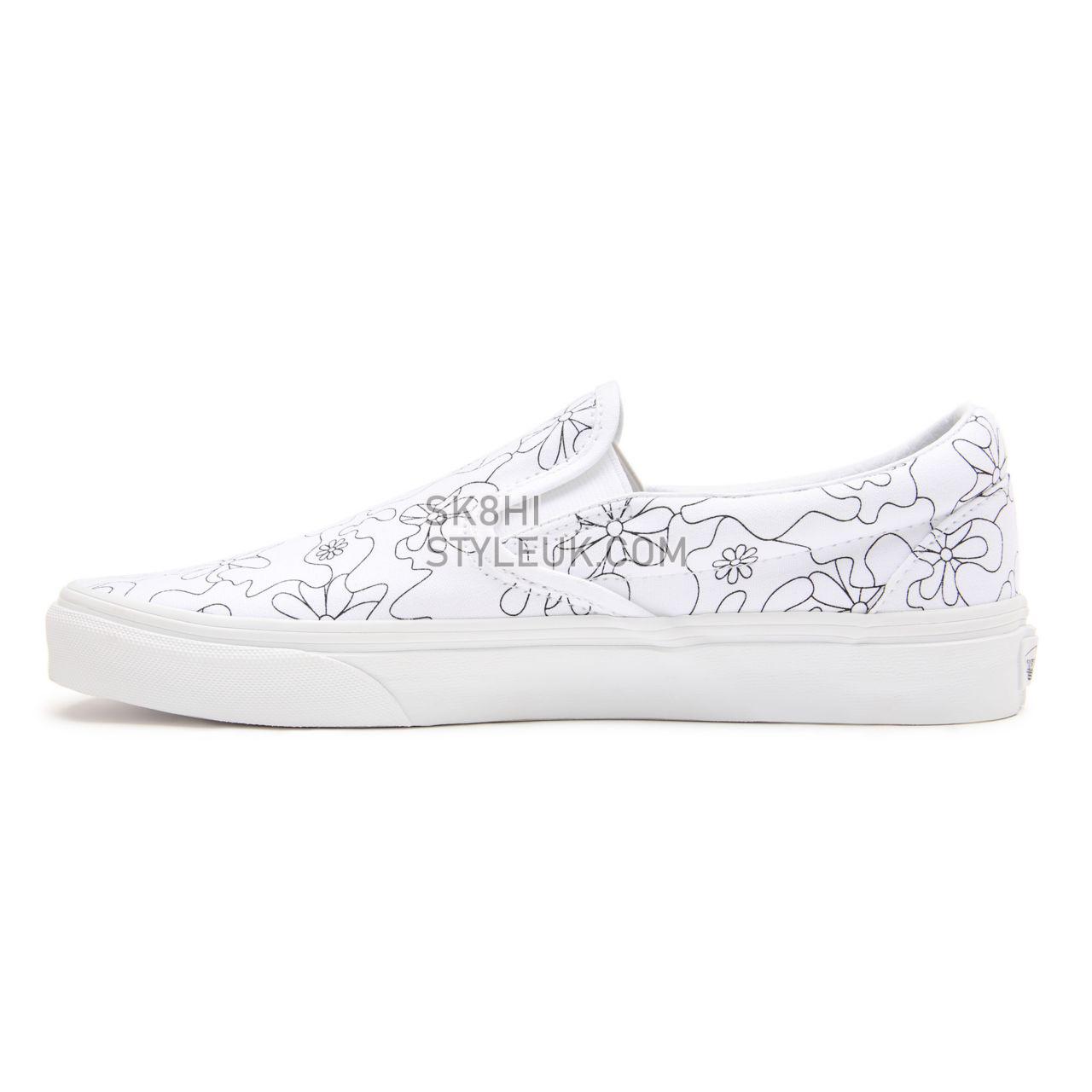 Vans U-Paint Classic Slip-On White Classic Mens Womens - (U-Paint) camo daisy VN0A33TB9HZ Shoes