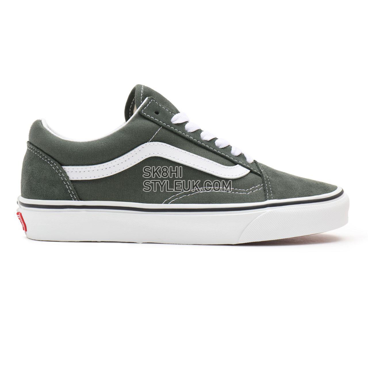 Vans Old Skool Green Classic Mens Womens - thyme/true white VN0A3WKT9GF Shoes
