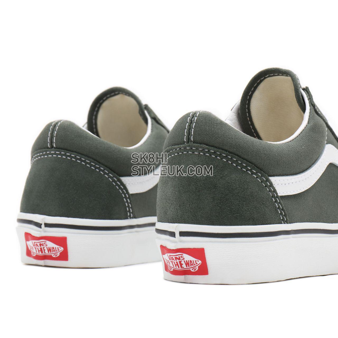 Vans Old Skool Green Classic Mens Womens - thyme/true white VN0A3WKT9GF Shoes