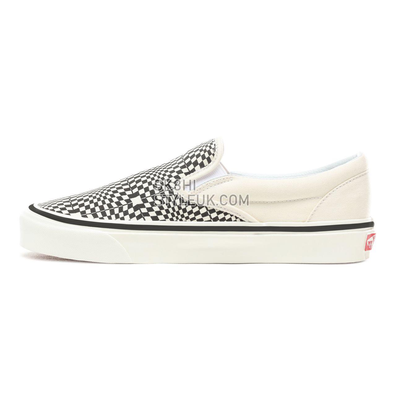 Vans Anaheim Factory Slip-On 98 DX Classic Mens Womens - (Anaheim Factory) Og Black/White/Warp Check VN0A3JEXVMY Shoes