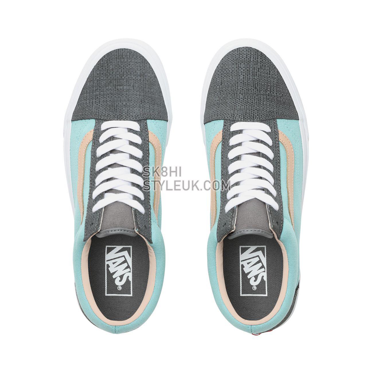 Vans Textured Suede Old Skool Classic Mens Womens - (Textured Suede) Pewter/Aqua Haze VN0A38G1VMM Shoes