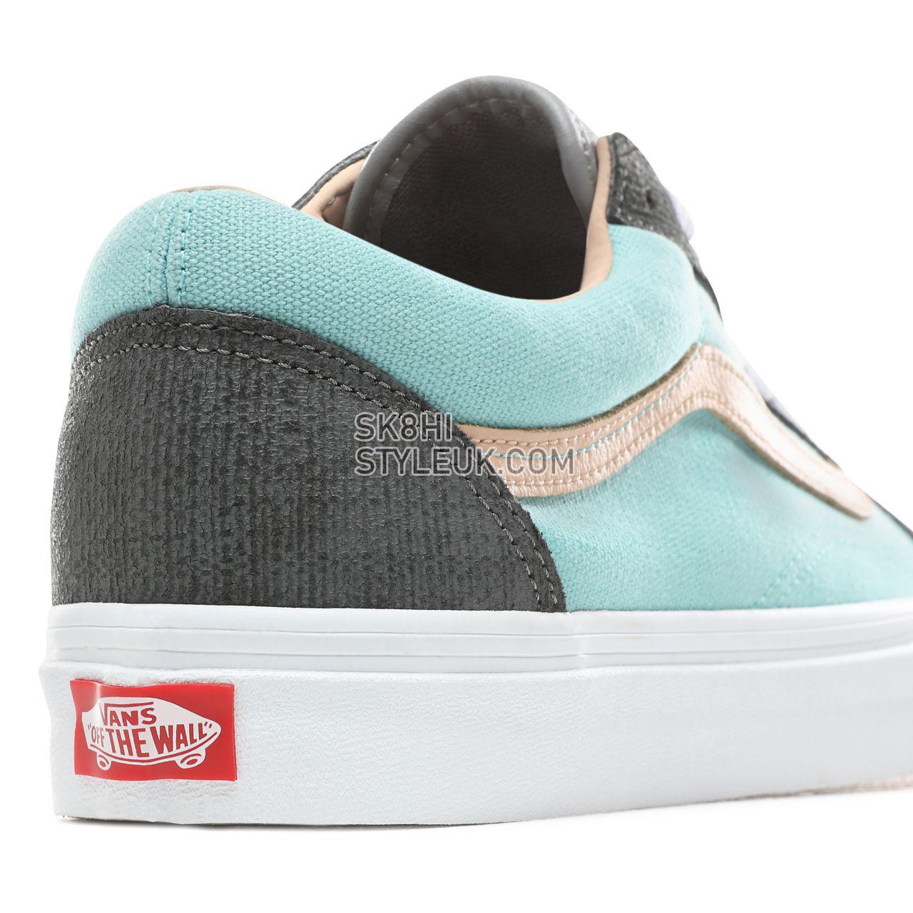 Vans Textured Suede Old Skool Classic Mens Womens - (Textured Suede) Pewter/Aqua Haze VN0A38G1VMM Shoes