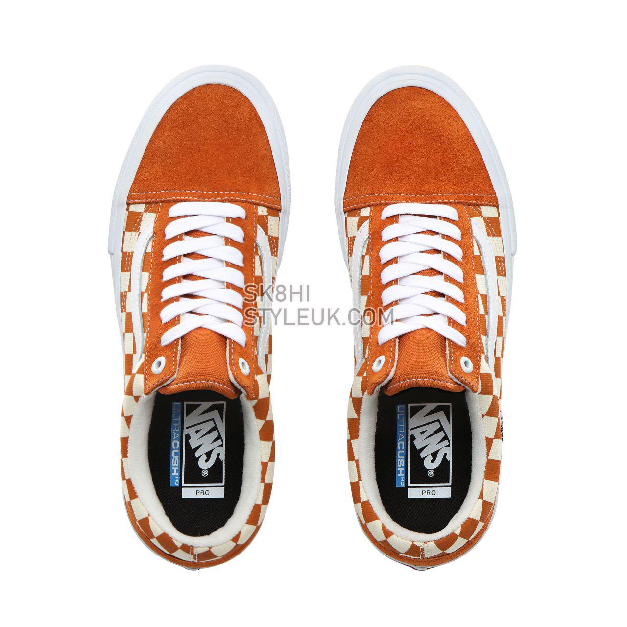 Vans Checkerboard Old Skool Pro Mens Womens - (Checkerboard) Golden Oak VN000ZD4UZW Shoes