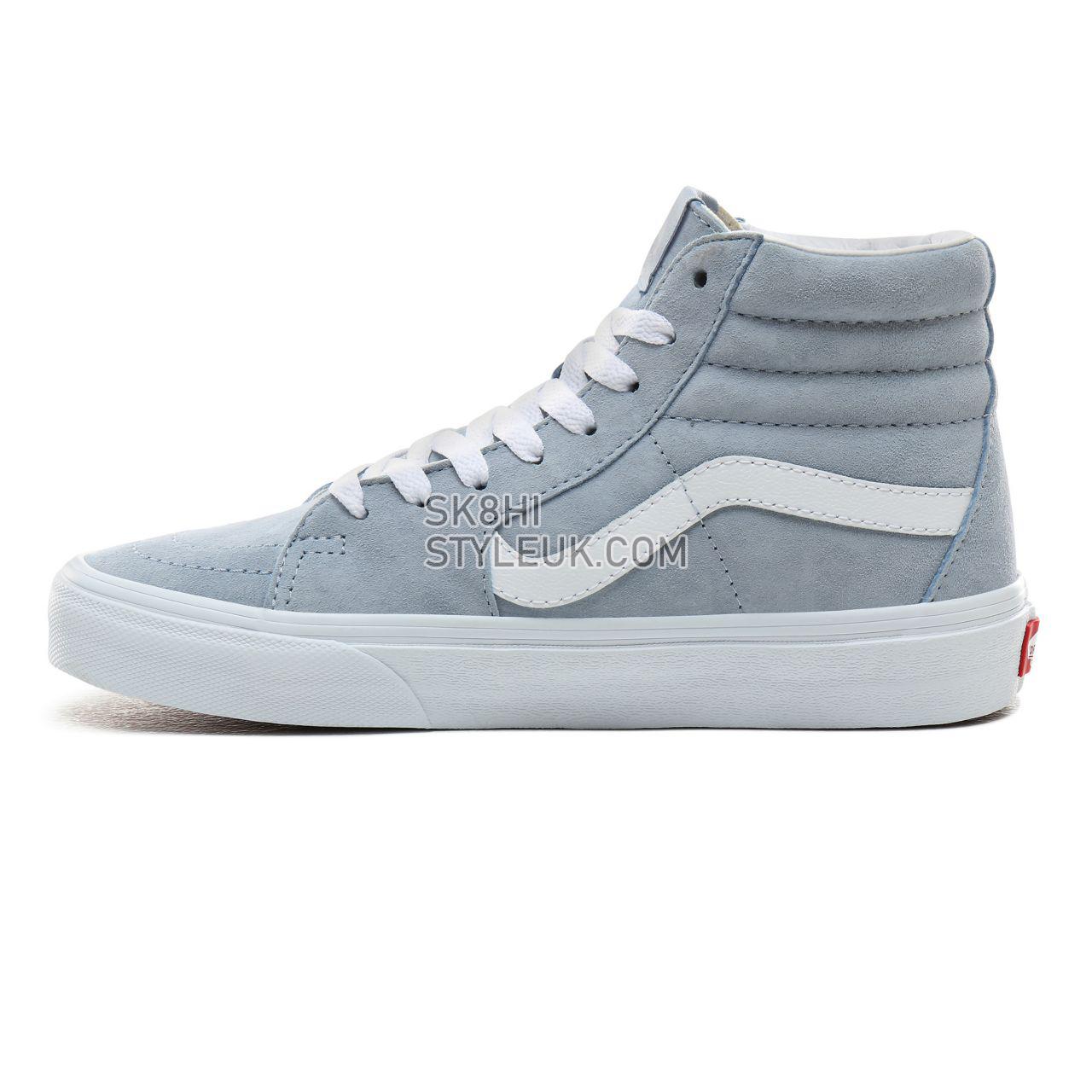 Vans Pig Suede Sk8-Hi Classic Womens - (Pig Suede) Blue Fog/True White VN0A4BV6V4Z Shoes