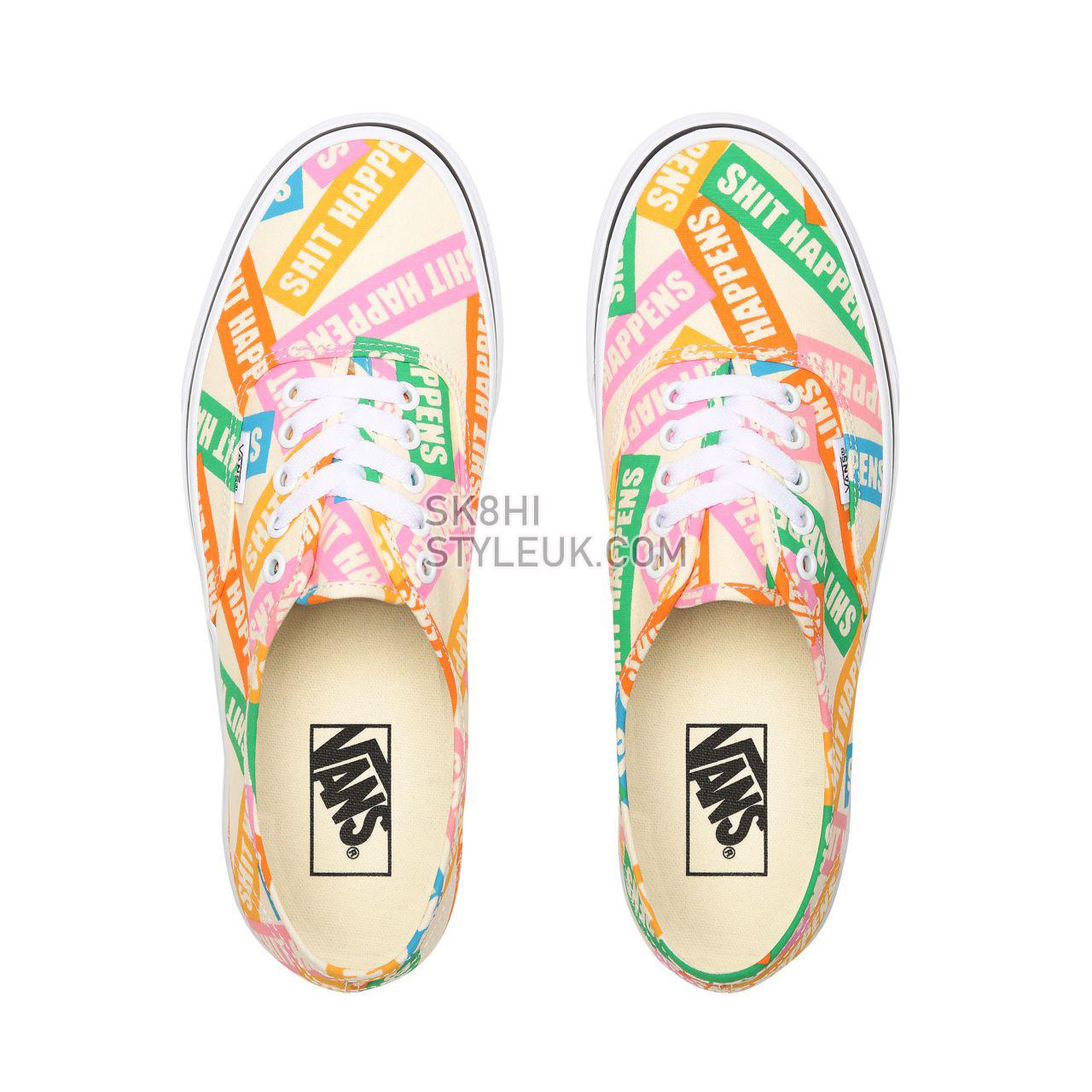 Vans Shit Happens Authentic Multicolour Classic Mens Womens - (Shit Happens) Multi/True White VN0A2Z5IWN9 Shoes