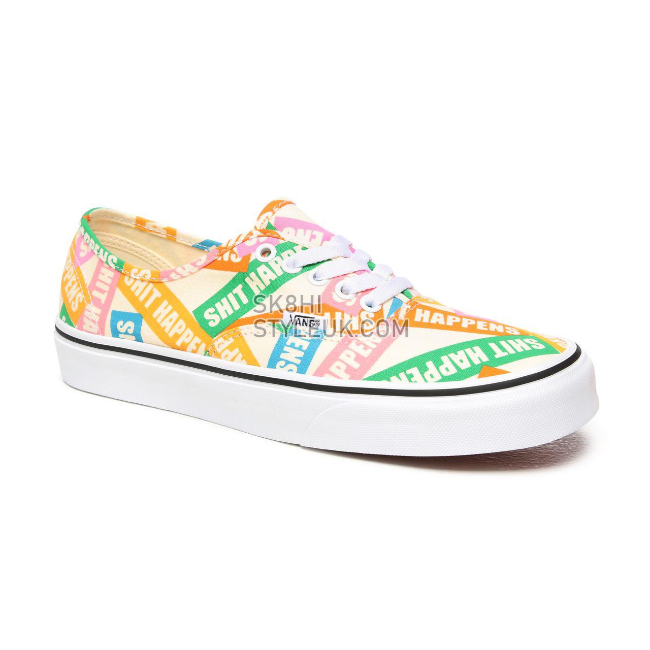 Vans Shit Happens Authentic Multicolour Classic Mens Womens - (Shit Happens) Multi/True White VN0A2Z5IWN9 Shoes