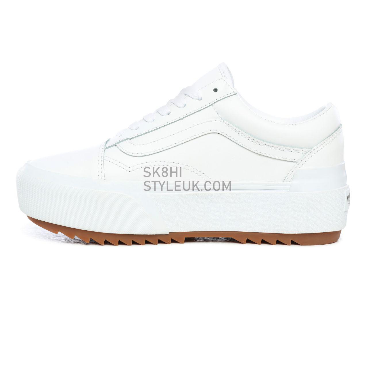 Vans Leather Old Skool Stacked White Classic Womens - (Leather) True White/True White VN0A4U15OER Shoes